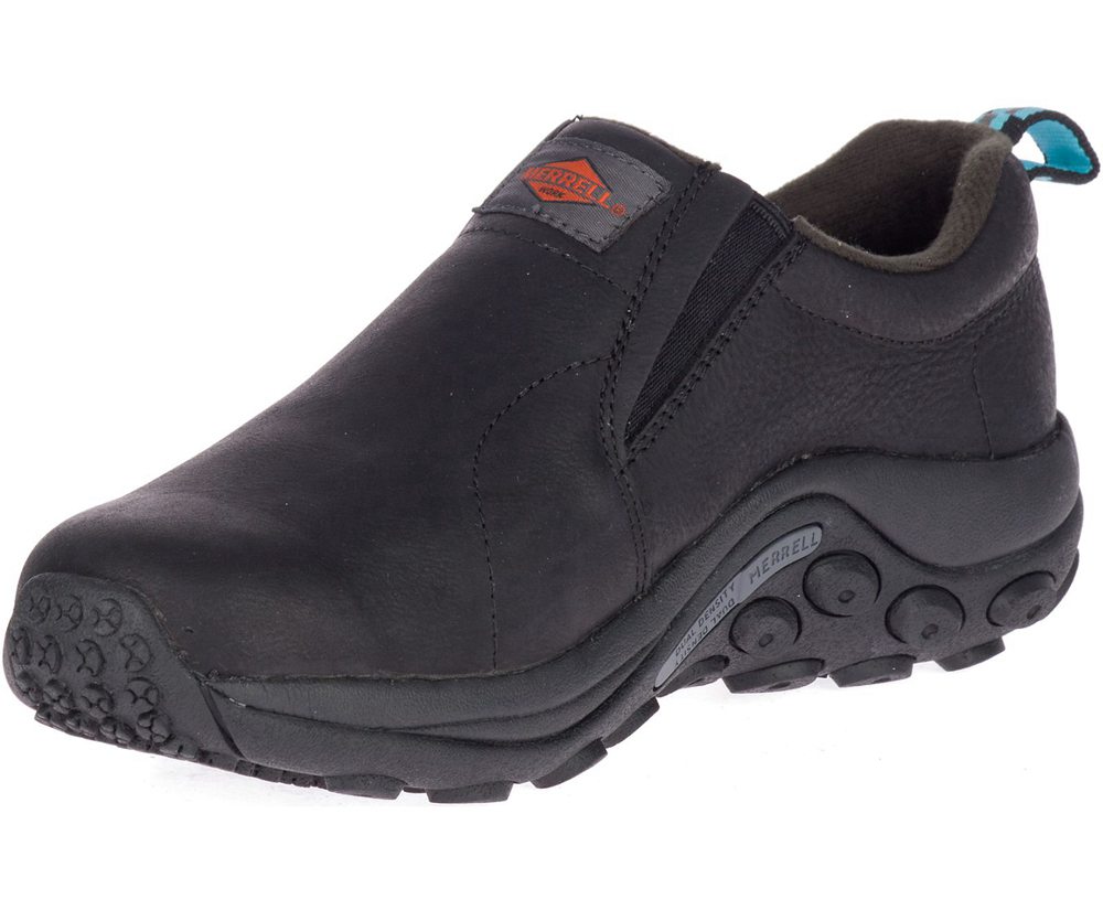 Merrell Slip Ons Black - Jungle Moc Leather SR Work - Womens 56AOFEWIK